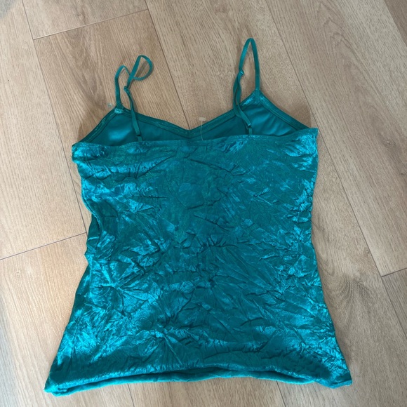 Turquoise velvet jewelled cami - Picture 2 of 3